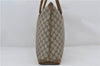 Authentic GUCCI Vintage Shoulder Tote Bag Purse GG PVC Leather Brown 2925E