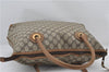 Authentic GUCCI Vintage Shoulder Tote Bag Purse GG PVC Leather Brown 2925E