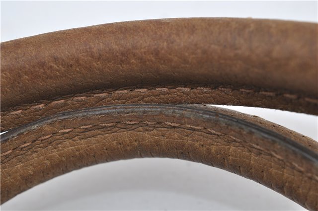 Authentic GUCCI Vintage Shoulder Tote Bag Purse GG PVC Leather Brown 2925E