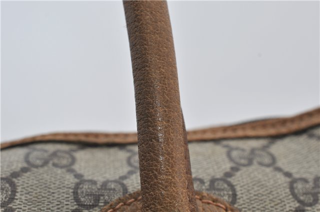 Authentic GUCCI Vintage Shoulder Tote Bag Purse GG PVC Leather Brown 2925E