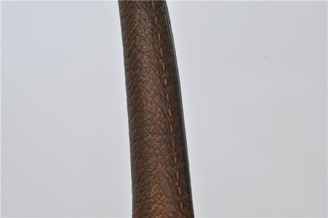 Authentic GUCCI Vintage Shoulder Tote Bag Purse GG PVC Leather Brown 2925E