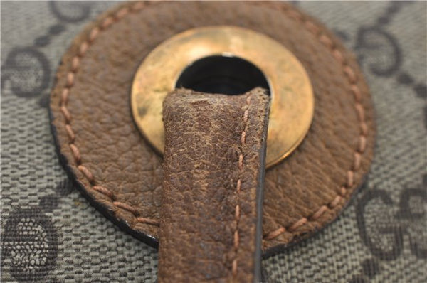 Authentic GUCCI Vintage Shoulder Tote Bag Purse GG PVC Leather Brown 2925E