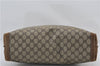 Authentic GUCCI Vintage Shoulder Tote Bag Purse GG PVC Leather Brown 2925E