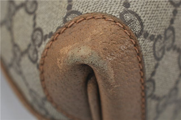 Authentic GUCCI Vintage Shoulder Tote Bag Purse GG PVC Leather Brown 2925E