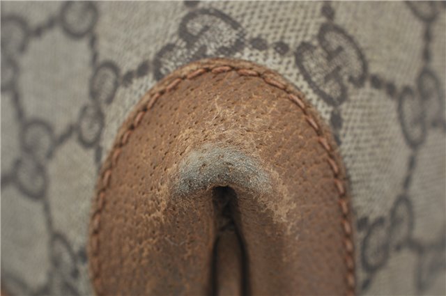 Authentic GUCCI Vintage Shoulder Tote Bag Purse GG PVC Leather Brown 2925E