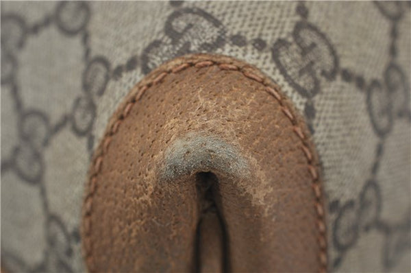 Authentic GUCCI Vintage Shoulder Tote Bag Purse GG PVC Leather Brown 2925E