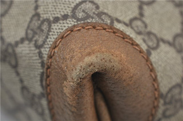 Authentic GUCCI Vintage Shoulder Tote Bag Purse GG PVC Leather Brown 2925E