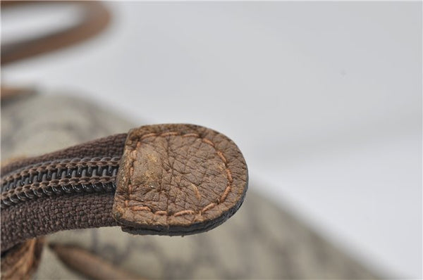 Authentic GUCCI Vintage Shoulder Tote Bag Purse GG PVC Leather Brown 2925E