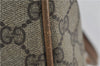 Authentic GUCCI Vintage Shoulder Tote Bag Purse GG PVC Leather Brown 2925E
