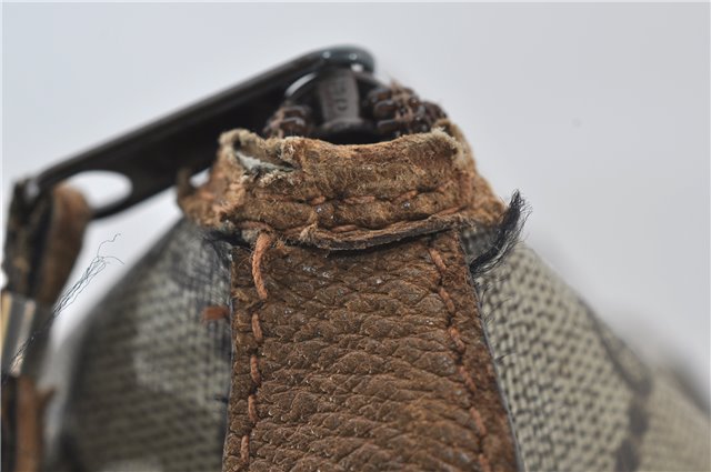 Authentic GUCCI Vintage Shoulder Tote Bag Purse GG PVC Leather Brown 2925E