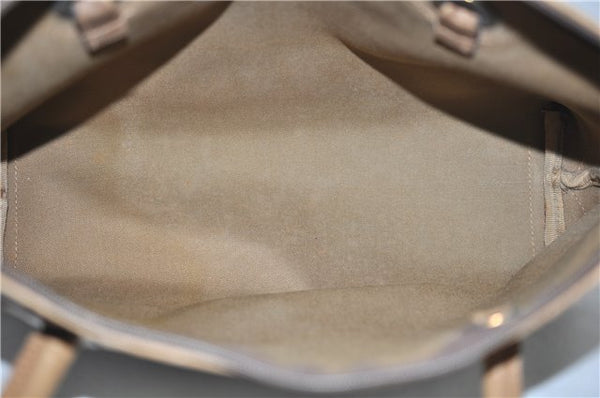 Authentic GUCCI Vintage Shoulder Tote Bag Purse GG PVC Leather Brown 2925E