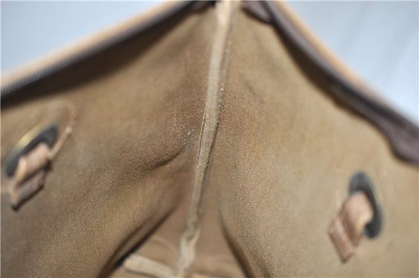 Authentic GUCCI Vintage Shoulder Tote Bag Purse GG PVC Leather Brown 2925E