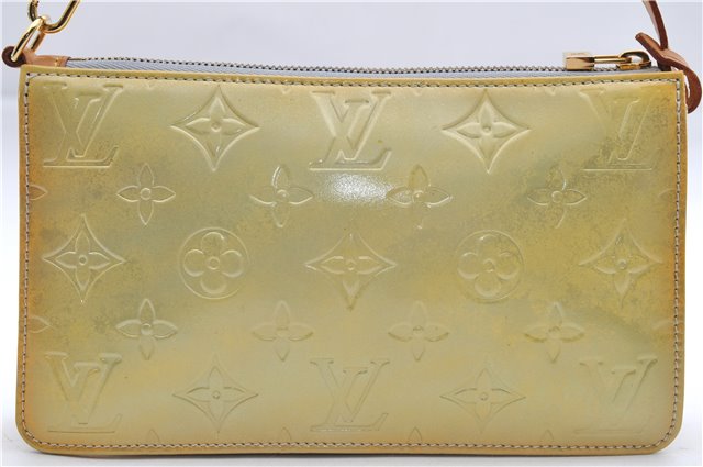 Authentic Louis Vuitton Vernis Lexington Hand Bag Pouch Yellow M91056 LV 2927E