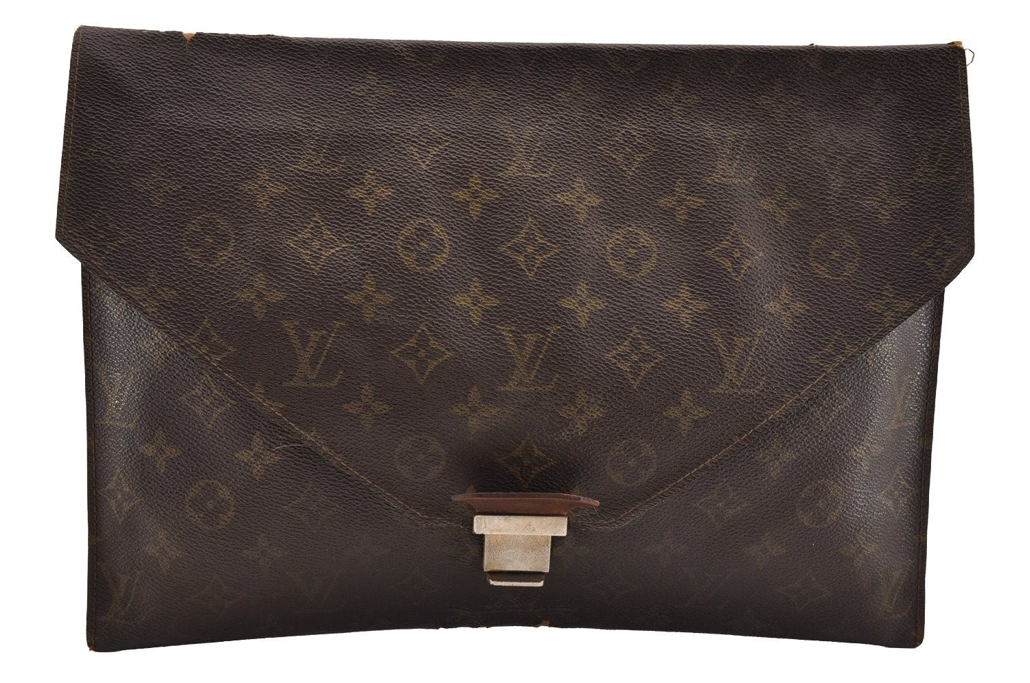 Authentic Louis Vuitton Monogram Poche Plate Documents Case M53522 LV 2927I