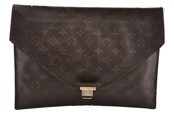 Authentic Louis Vuitton Monogram Poche Plate Documents Case M53522 LV 2927I