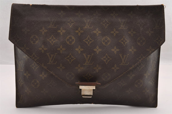 Authentic Louis Vuitton Monogram Poche Plate Documents Case M53522 LV 2927I