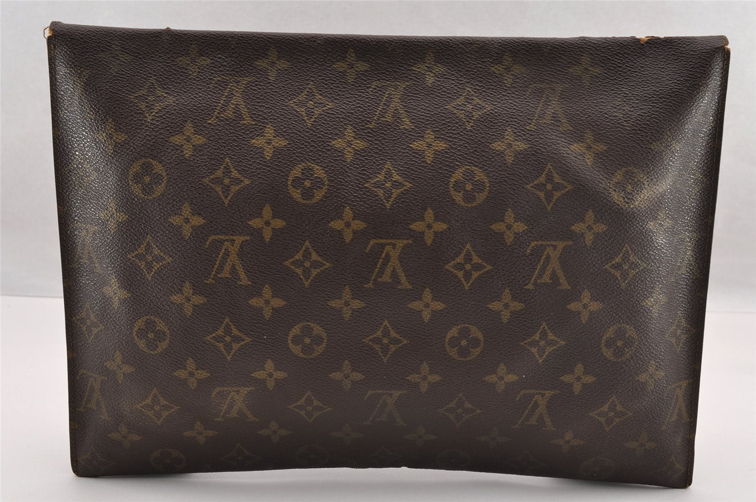Authentic Louis Vuitton Monogram Poche Plate Documents Case M53522 LV 2927I