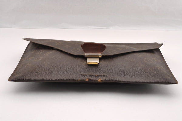 Authentic Louis Vuitton Monogram Poche Plate Documents Case M53522 LV 2927I