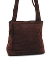 Authentic CHANEL Suede Leather Logo Shoulder Tote Bag Brown CC 2928D