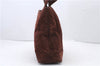 Authentic CHANEL Suede Leather Logo Shoulder Tote Bag Brown CC 2928D
