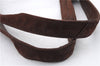 Authentic CHANEL Suede Leather Logo Shoulder Tote Bag Brown CC 2928D
