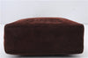 Authentic CHANEL Suede Leather Logo Shoulder Tote Bag Brown CC 2928D