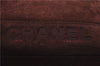 Authentic CHANEL Suede Leather Logo Shoulder Tote Bag Brown CC 2928D