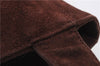Authentic CHANEL Suede Leather Logo Shoulder Tote Bag Brown CC 2928D
