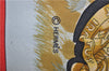 Authentic HERMES Carre 90 Scarf "CASQUES et PLUMETS" Silk Red 2928E