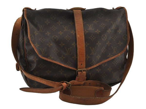 Authentic Louis Vuitton Monogram Saumur 35 Shoulder Cross Bag M42254 Junk 2928I