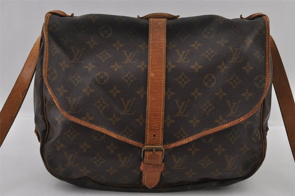 Authentic Louis Vuitton Monogram Saumur 35 Shoulder Cross Bag M42254 Junk 2928I