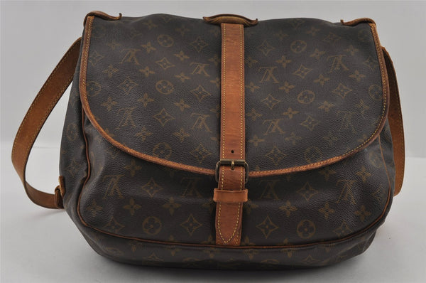 Authentic Louis Vuitton Monogram Saumur 35 Shoulder Cross Bag M42254 Junk 2928I
