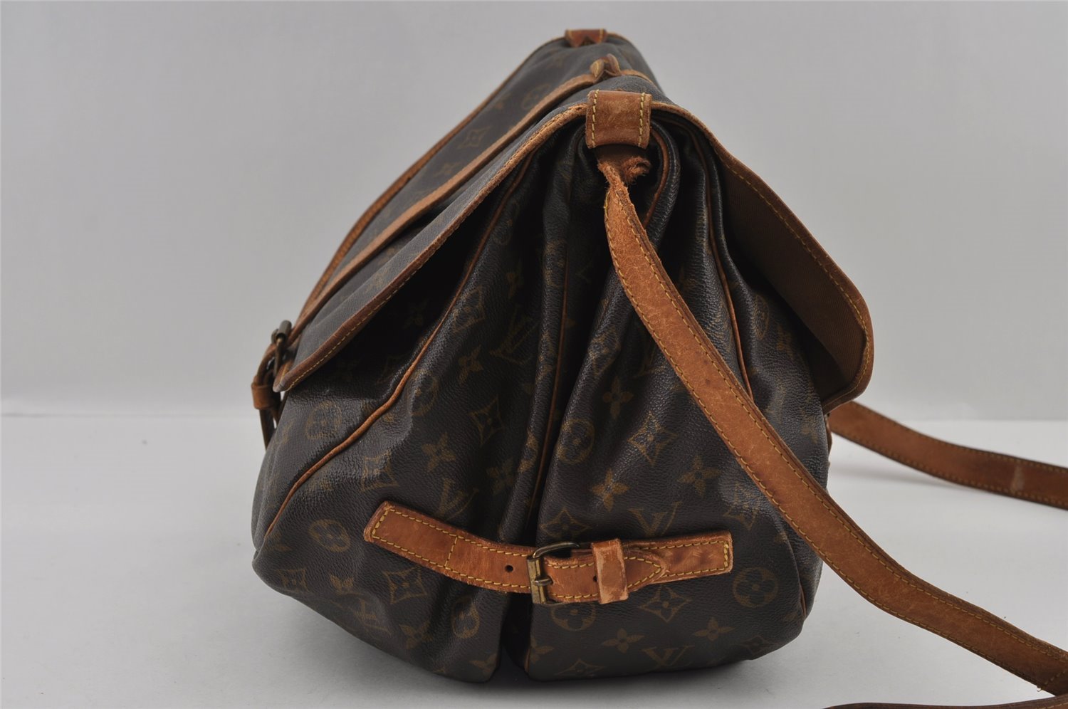 Authentic Louis Vuitton Monogram Saumur 35 Shoulder Cross Bag M42254 Junk 2928I