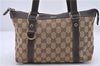 Authentic GUCCI Abbey Shoulder Tote Bag GG Canvas Leather 141471 Brown 2929D