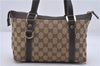 Authentic GUCCI Abbey Shoulder Tote Bag GG Canvas Leather 141471 Brown 2929D