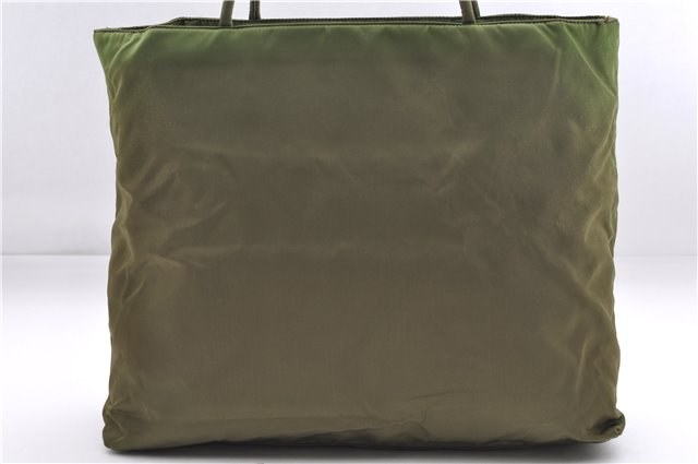 Authentic PRADA Vintage Nylon Tessuto City Shoulder Tote Bag B4681 Green 2930E