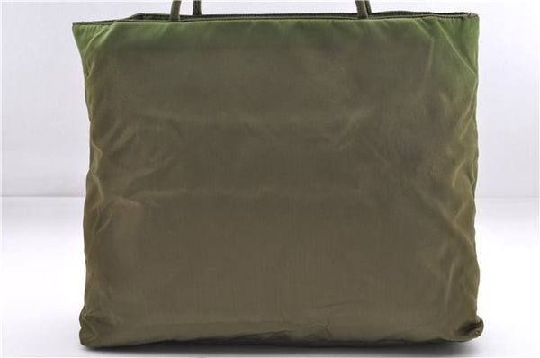 Authentic PRADA Vintage Nylon Tessuto City Shoulder Tote Bag B4681 Green 2930E
