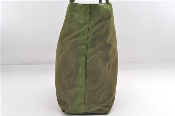 Authentic PRADA Vintage Nylon Tessuto City Shoulder Tote Bag B4681 Green 2930E