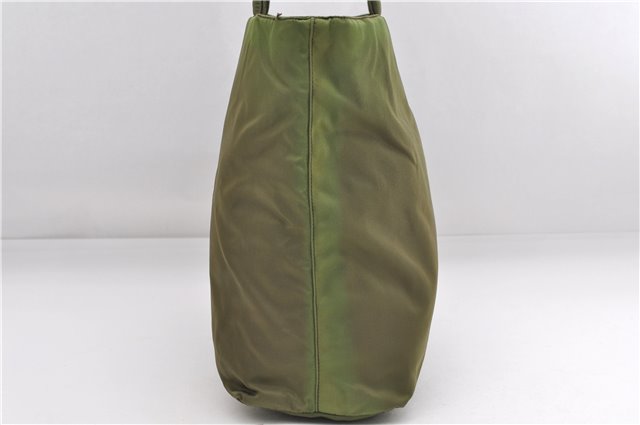 Authentic PRADA Vintage Nylon Tessuto City Shoulder Tote Bag B4681 Green 2930E