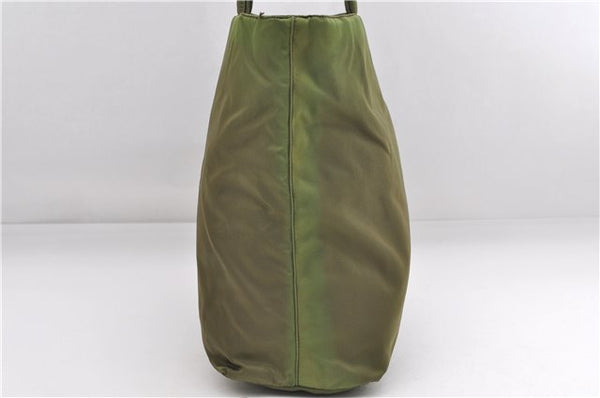 Authentic PRADA Vintage Nylon Tessuto City Shoulder Tote Bag B4681 Green 2930E