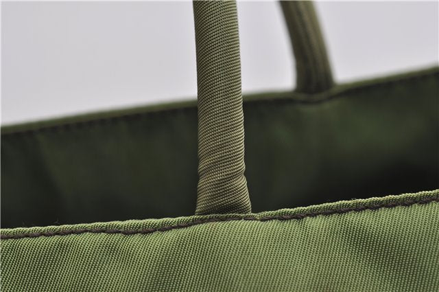 Authentic PRADA Vintage Nylon Tessuto City Shoulder Tote Bag B4681 Green 2930E