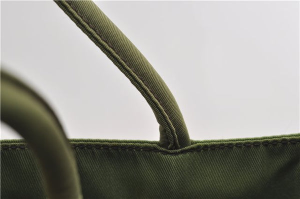 Authentic PRADA Vintage Nylon Tessuto City Shoulder Tote Bag B4681 Green 2930E