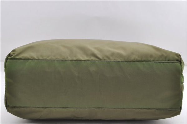 Authentic PRADA Vintage Nylon Tessuto City Shoulder Tote Bag B4681 Green 2930E