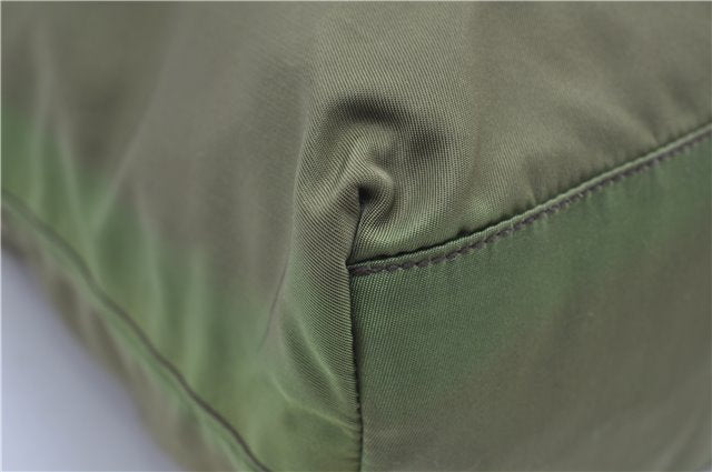 Authentic PRADA Vintage Nylon Tessuto City Shoulder Tote Bag B4681 Green 2930E
