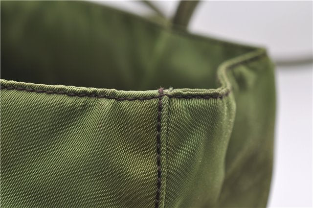 Authentic PRADA Vintage Nylon Tessuto City Shoulder Tote Bag B4681 Green 2930E
