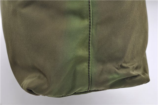 Authentic PRADA Vintage Nylon Tessuto City Shoulder Tote Bag B4681 Green 2930E