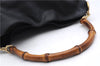 Authentic GUCCI Bamboo 2Way Shoulder Hand Bag Purse Leather Black Junk 2931E