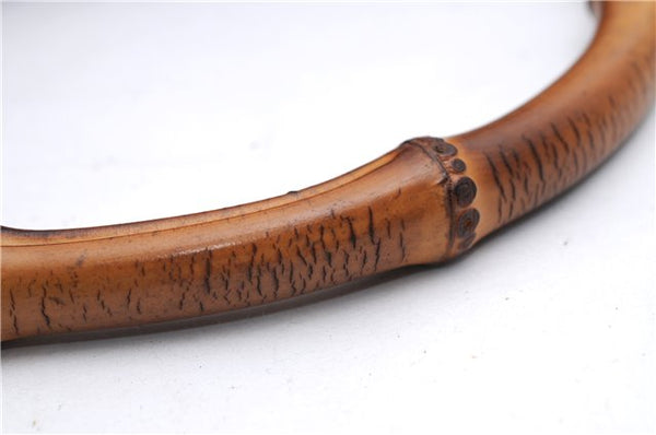 Authentic GUCCI Bamboo 2Way Shoulder Hand Bag Purse Leather Black Junk 2931E