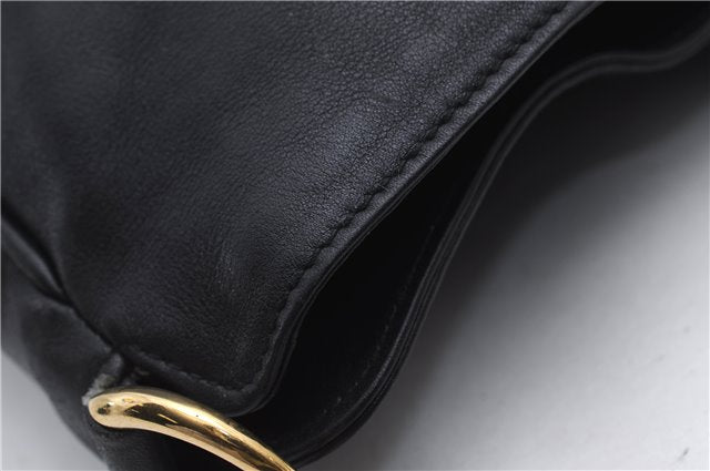 Authentic GUCCI Bamboo 2Way Shoulder Hand Bag Purse Leather Black Junk 2931E