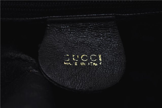 Authentic GUCCI Bamboo 2Way Shoulder Hand Bag Purse Leather Black Junk 2931E